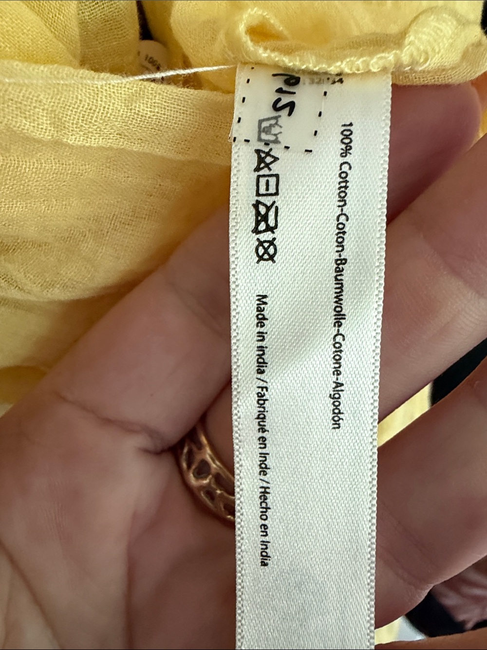Free People Yellow Ruffled Button-Up Blouse - Picture 8 of 8